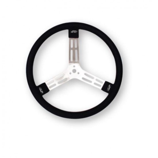 LONGACRE STEERING WHEELS - 17" ALUMINIUM BLACK (SMOOTH)